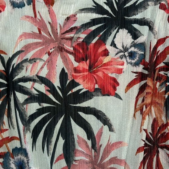 Zara tropical camisole style pleated midi dress Sz small - Picture 9 of 9